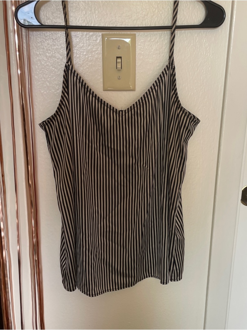 Striped spaghetti strap tank